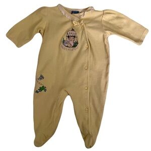 Precious Moments Vintage Yellow Baby Footie Sleeper 6-9M “Busy Little Bee”